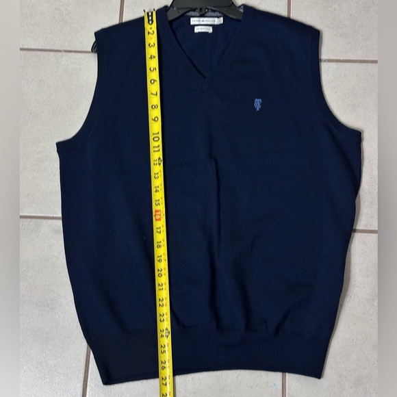 Peter Millar Merino Wool Navy Sweater Vest Men’s Size Large - Picture 5 of 6
